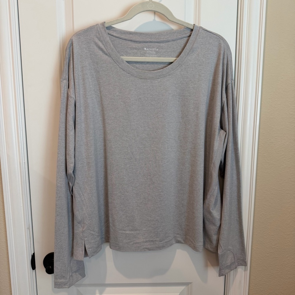 Athleta Uptempo II Long Sleeve Top Norwegian Grey